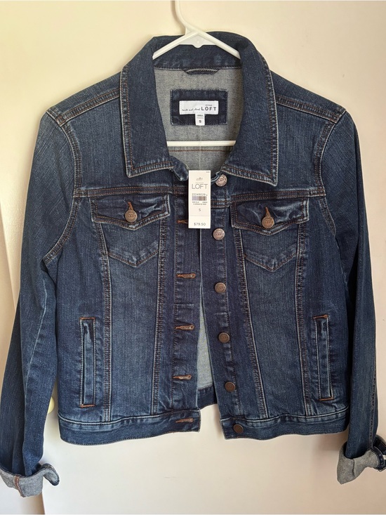 LOFT Jackets & Blazers - LOFT Women's Dark Blue Denim Jacket - Classic Jean Jacket - Small - NWT